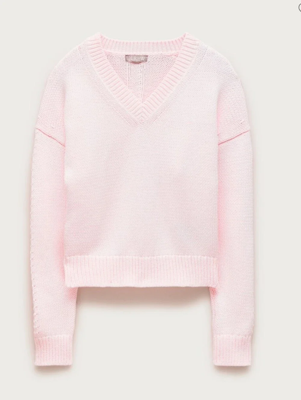 J Crew Cotton-blend V-neck pullover sweater CR357 Size M Pink